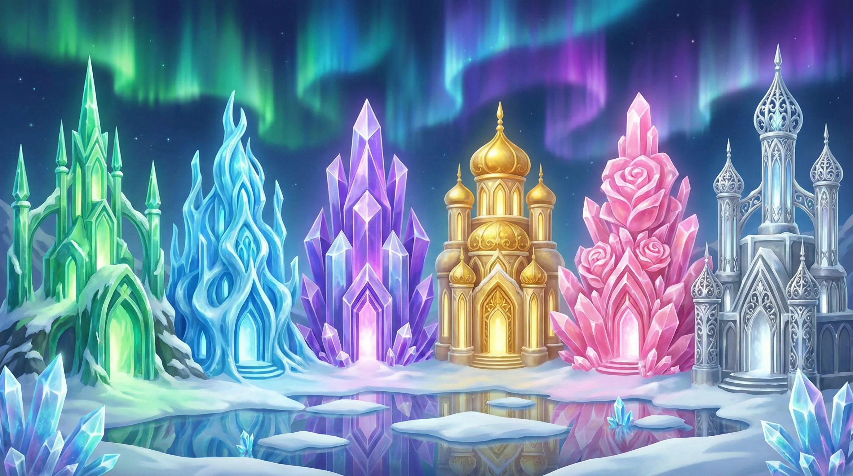 PG电子游戏中的宏伟冰晶宫殿，闪烁着神秘光芒